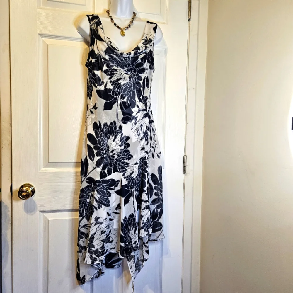 CONNECTED APPAREL Womens Navy Sleeveless Midi Party Fit Flare Dress - Picture 1 of 5